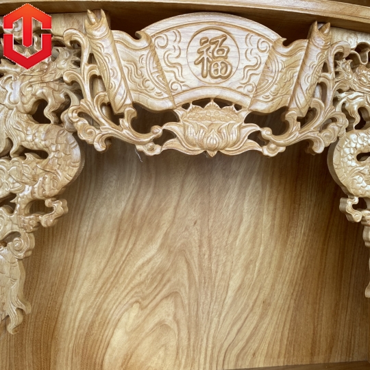 BÀN THỜ ÔNG ĐỊA GÕ ĐỎ 80 CỘT 14 RỒNG CUỘN - Ảnh 7