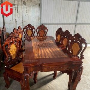 BÀN ĂN TRÀM HOÀNG GIA 8 GHẾ