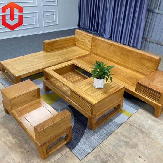 SOFA GÓC CHÂN CHOÃI GÕ ĐỎ - Ảnh 4