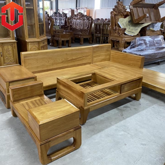 SOFA GÓC CHÂN CHOÃI GÕ ĐỎ - Ảnh 5