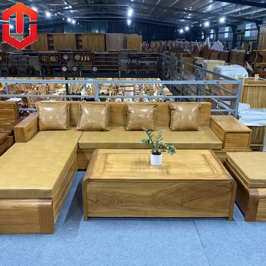 SOFA GÓC CHÂN CUỐN GÕ ĐỎ - Ảnh 3