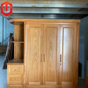 TỦ ÁO GÕ ĐỎ 3 CÁNH ĐỢT TRANG TRÍ