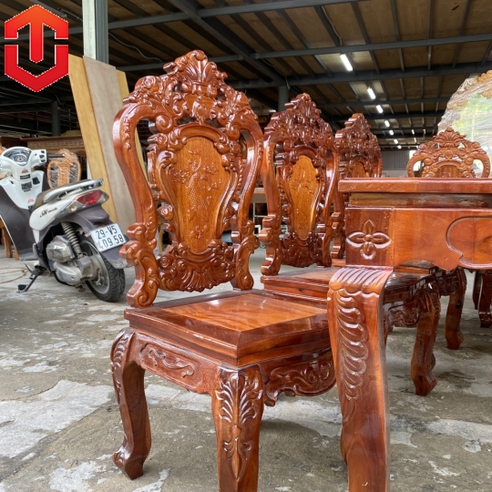 BÀN ĂN TRÀM HOÀNG GIA 8 GHẾ - Ảnh 6