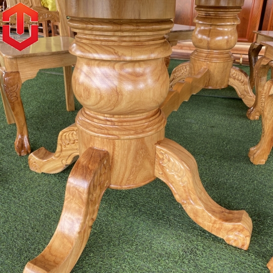 BÀN ĂN GÕ ĐỎ MẶT 3F - 8 GHẾ - Ảnh 8