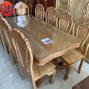 BÀN ĂN BÁNH TÂY GÕ ĐỎ 8 GHẾ