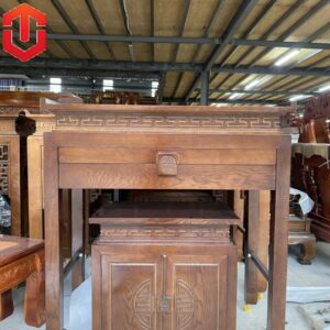 BÀN CÚNG SỒI MÀU ÓC CHÓ 1M27 + BÀN CƠM