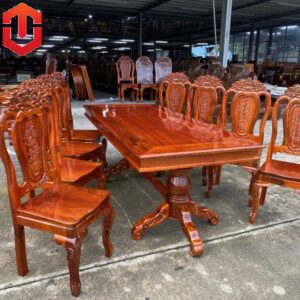 BÀN ĂN TRÀM MẶT VUÔNG 8 GHẾ