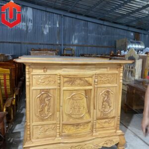 TỦ THỜ TAM ĐA GÕ ĐỎ 1M53