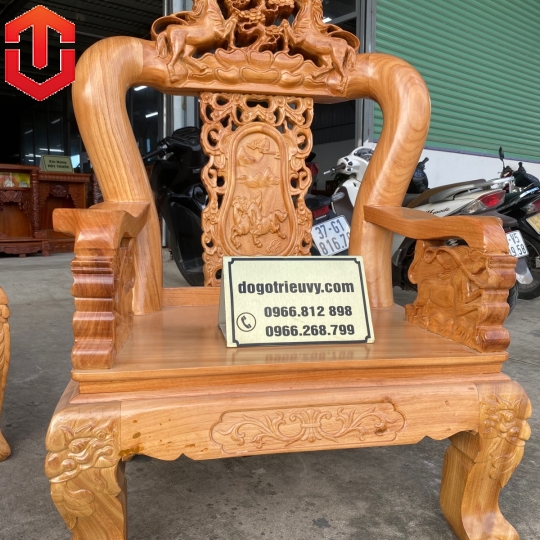 SALON NGỰA C12 GÕ ĐỎ 6 MÓN - Ảnh 2