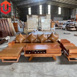 SOFA  GÓC CHÂN THUYỀN SỒI LAU HƯƠNG VẾ TRÁI