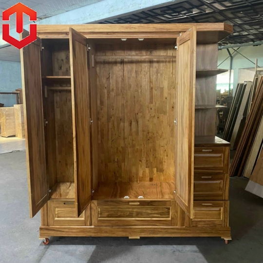 TỦ ÁO HƯƠNG XÁM PHỦ 3 CÁNH KỆ TRANG TRÍ - Ảnh 4