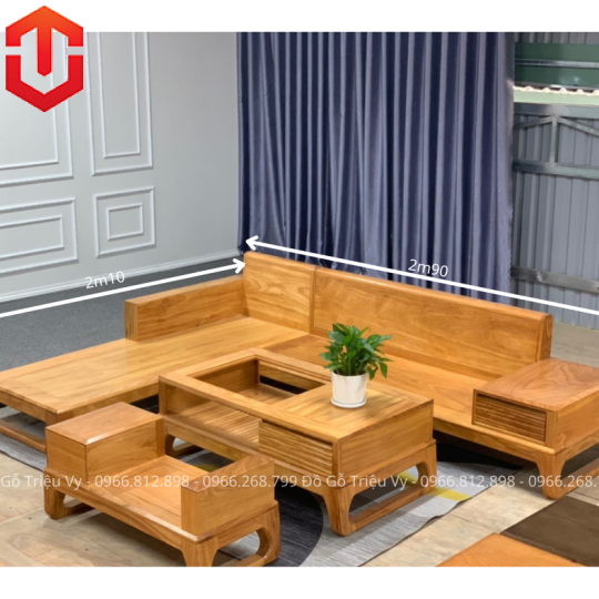 SOFA GÓC CHÂN CHOÃI GÕ ĐỎ - Ảnh 6