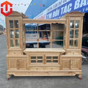 KỆ TIVI  SỒI DÀN KHUNG TRẮNG & MÀU 2M4