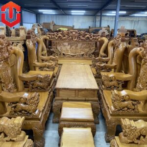 SALON RỒNG BÁT TIÊN GÕ ĐỎ C16 10 MÓN