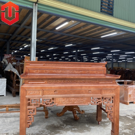 BÀN CÚNG 2 TẦNG SỒI MÀU ÓC CHÓ 1M75 - Ảnh 2