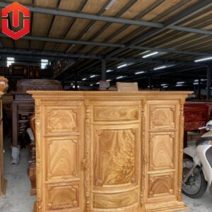 TỦ THỜ BỤNG PHỆ MẶT TRƠN GÕ ĐỎ 1M8
