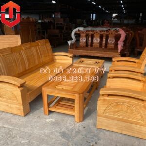 SALON ĐỐI THÙNG QUẠT TAY CONG GÕ ĐỎ