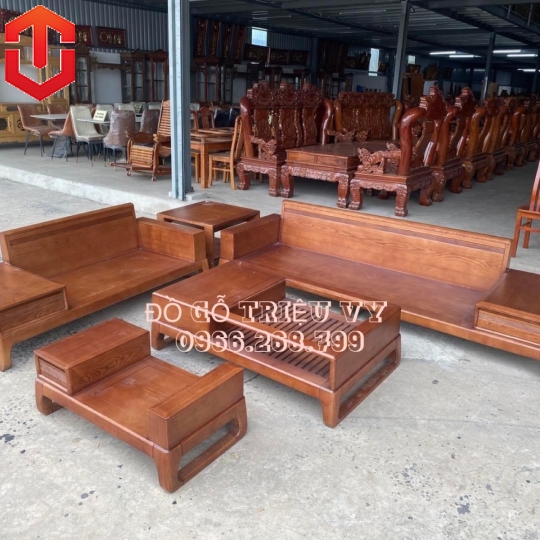 SOFA 2 VĂNG CHÂN CHOÃI SỒI MÀU ÓC CHÓ - VẾ TRÁI - Ảnh 6