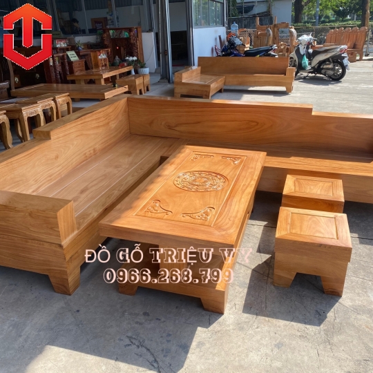 SOFA GÓC HỘP GÕ ĐỎ - SOFA GỖ CAO CẤP - Ảnh 6
