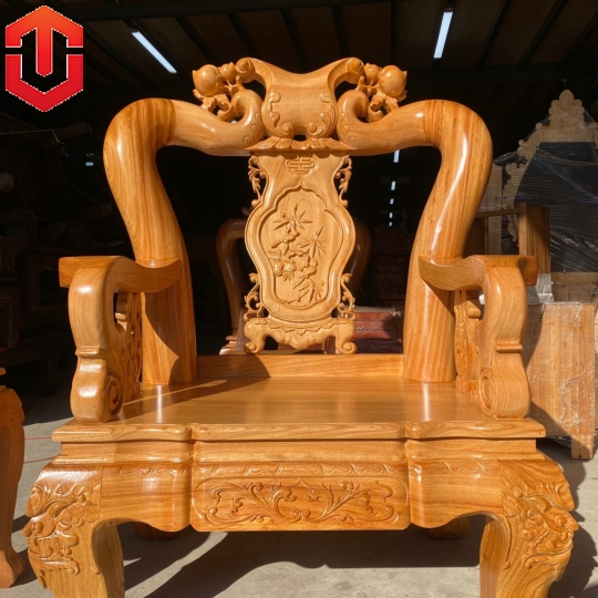 SALON ĐÀO GÕ ĐỎ CỘT 14 6 MÓN - CAO CẤP - Ảnh 9