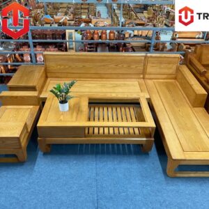 SOFA GÓC CHÂN CHOÃI SỒI MÀU LAU HƯƠNG - VẾ PHẢI