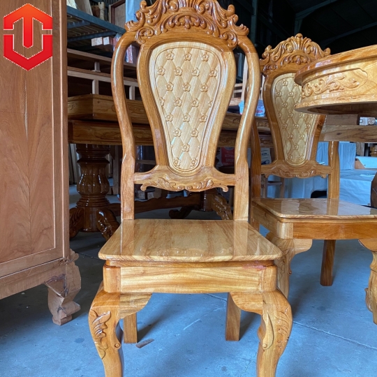 BÀN ĂN TRÒN CĂM XE MẶT GÕ 6 GHẾ - Ảnh 2