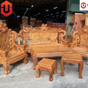 SALON RỒNG KHUỲNH GÕ ĐỎ C12 - CAO CẤP