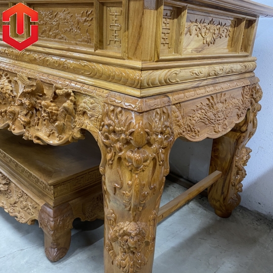 SẬP THỜ RỒNG GÕ ĐỎ CHÂN 18 - Ảnh 6