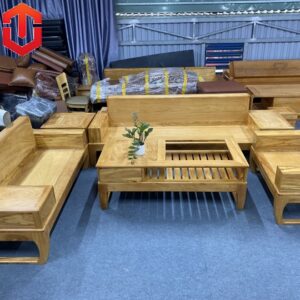 SOFA 2 VĂNG CHÂN CHOÃI GÕ ĐỎ