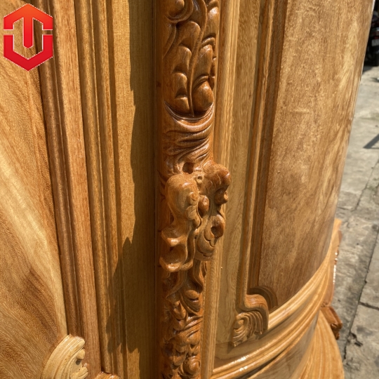 TỦ THỜ BỤNG PHỆ TRƠN GÕ ĐỎ 1M97 - TỦ THỜ GÕ ĐỎ CAO CẤP - Ảnh 12