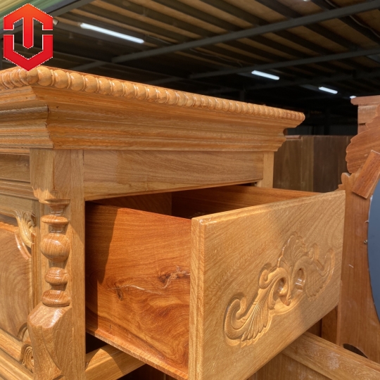 TỦ THỜ BỤNG PHỆ TRƠN GÕ ĐỎ 1M97 - TỦ THỜ GÕ ĐỎ CAO CẤP - Ảnh 2