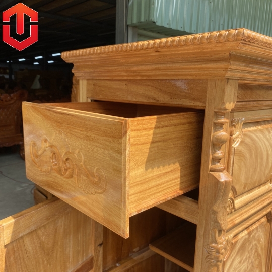 TỦ THỜ BỤNG PHỆ TRƠN GÕ ĐỎ 1M97 - TỦ THỜ GÕ ĐỎ CAO CẤP - Ảnh 15