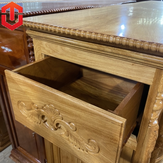 TỦ THỜ BỤNG PHỆ MẶT TRƠN GÕ ĐỎ 1M8 - Ảnh 6