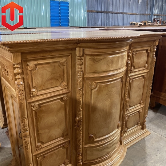 TỦ THỜ BỤNG PHỆ MẶT TRƠN GÕ ĐỎ 1M8 - Ảnh 3