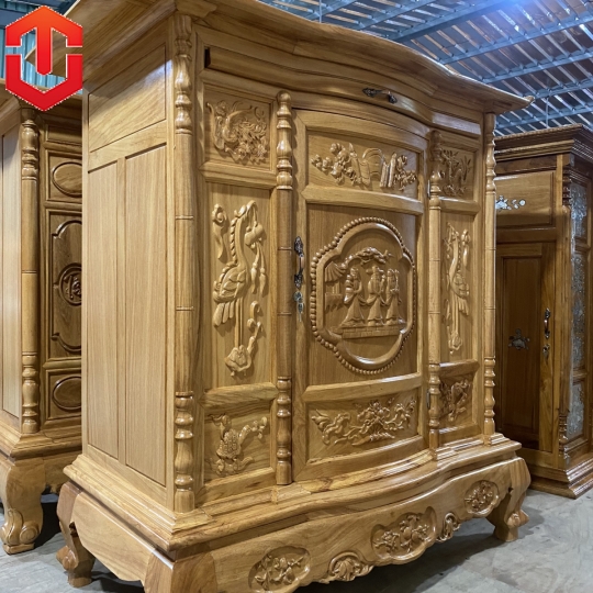 TỦ THỜ CHẠM TAM ĐA GÕ ĐỎ 1M27 - Ảnh 7