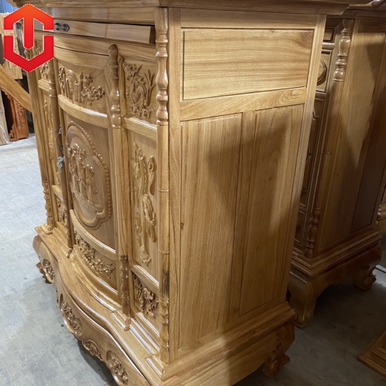 TỦ THỜ CHẠM TAM ĐA GÕ ĐỎ 1M27 - Ảnh 4