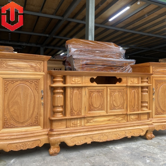 KỆ TIVI CỘT LÕM 2M6 GÕ ĐỎ - Ảnh 7