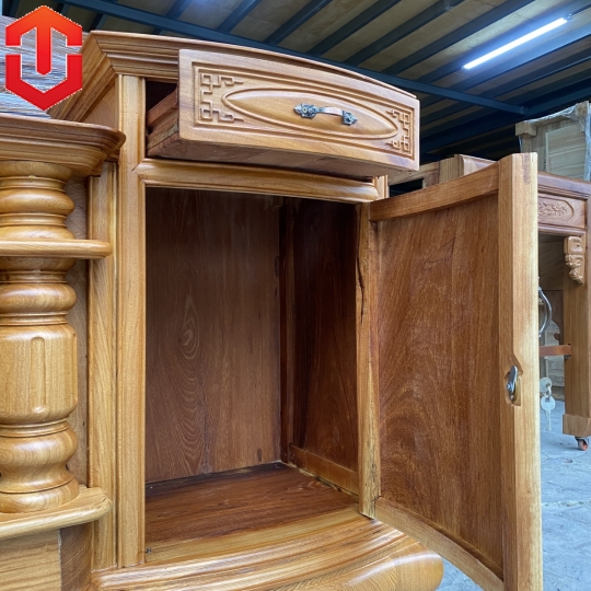 KỆ TIVI CỘT LÕM 2M6 GÕ ĐỎ - Ảnh 14