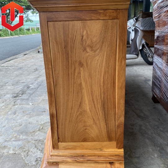 KỆ TIVI CỘT LÕM 2M6 GÕ ĐỎ - Ảnh 3