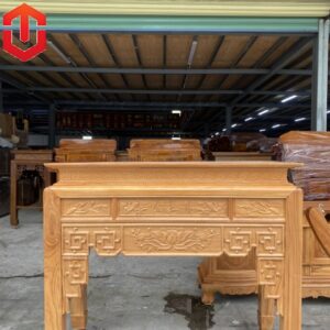 BÀN CÚNG GỖ GÕ ĐỎ CHẠM SEN 1M53