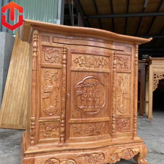 TỦ THỜ HƯƠNG ĐÁ CHẠM TAM ĐA 1M27
