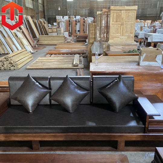 SOFA 2 VĂNG ĐÙI GÀ SỒI LAU MÀU ÓC CHÓ - VẾ TRÁI - Ảnh 16