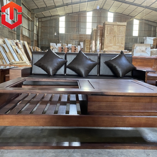 SOFA 2 VĂNG ĐÙI GÀ SỒI LAU MÀU ÓC CHÓ - VẾ TRÁI - Ảnh 5