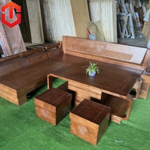 SOFA GÓC KIM CƯƠNG SỒI LAU MÀU ÓC CHÓ