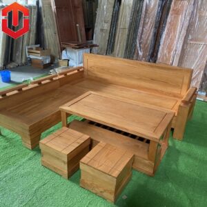 SOFA GÓC NHỎ TỰA TRƠN SỒI LAU MÀU HƯƠNG VÀNG 2MX1M8