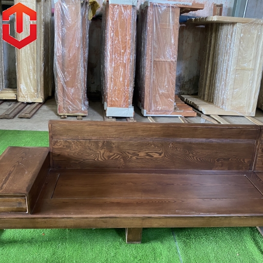 SOFA GÓC CHÂN CHOÃI SỒI LAU MÀU ÓC CHÓ - VẾ PHẢI - Ảnh 4