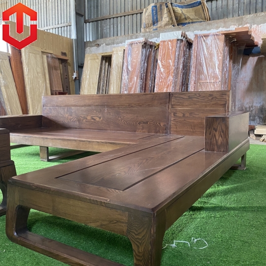 SOFA GÓC CHÂN CHOÃI SỒI LAU MÀU ÓC CHÓ - VẾ PHẢI - Ảnh 12