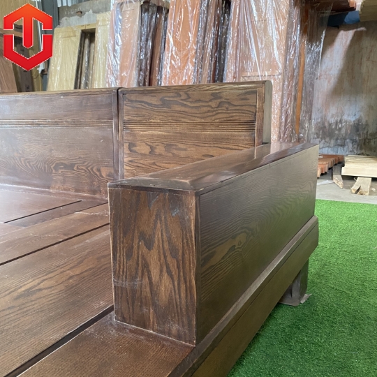 SOFA GÓC CHÂN CHOÃI SỒI LAU MÀU ÓC CHÓ - VẾ PHẢI - Ảnh 9