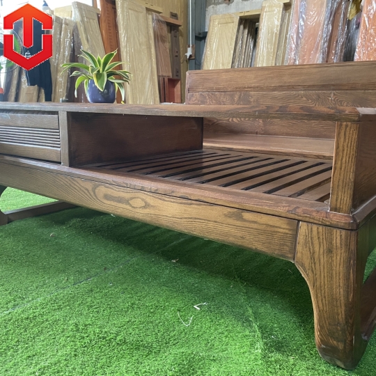 SOFA GÓC CHÂN CHOÃI SỒI LAU MÀU ÓC CHÓ - VẾ PHẢI - Ảnh 2