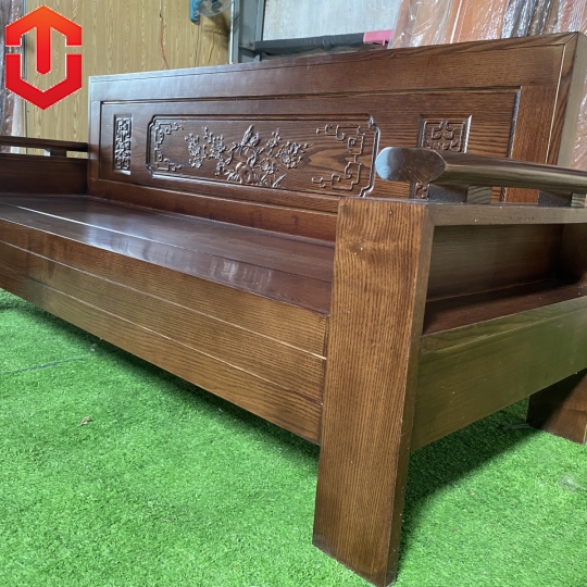 SOFA GÓC NHỎ 2Mx1M8 SỒI TỰA ĐỤC CẢNH LAU MÀU ÓC CHÓ - Ảnh 9